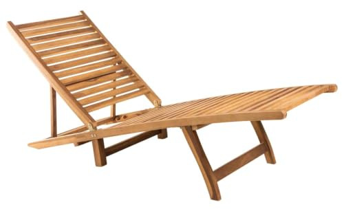 Plumbpyr Tumbona de teca maciza con acabado a base de agua, respaldo ajustable, plegable, para jardín, terraza, piscina, 55 x 161 x 69 cm