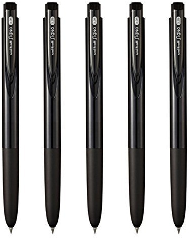 Uni-ball Signo RT1 Retractable Gel Ink Pen, Ultra Micro Point 0.28mm, Rubber Grip, Black Ink, UMN-155-28, Value Set of 5