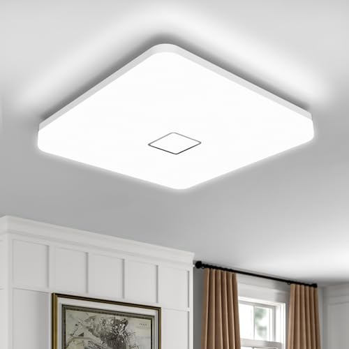 Öuesen Deckenleuchte LED 24W Wasserdichte Lampe Decke Moderne quadratische 2050lm Kühles Weiß 5000K LED Deckenlampe Badezimmer Schlafzimmer Küche Wohnzimmer Korridor Balkon Flur Bad