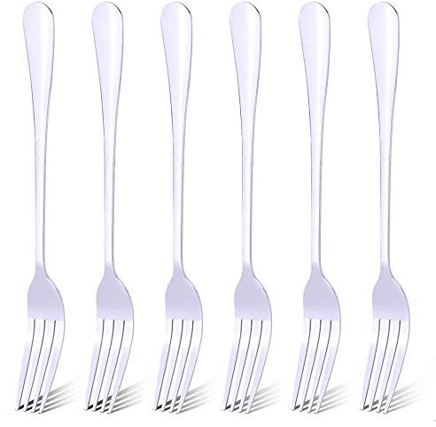 Qinglele Confezione da 6 Forchette in Acciaio Inox 304,Forchette da Tavola, 20,6 cm