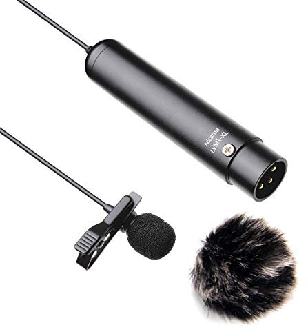 Nicama LVM1-XL XLR Lavalier Ansteckmikrofon, XLR Revers Lavalier Mikrofon Interview-Mikrofon für Canon Sony Panasonic Camcorder Zoom H4n H5 H7 Tascam Audio Recorder Mixer