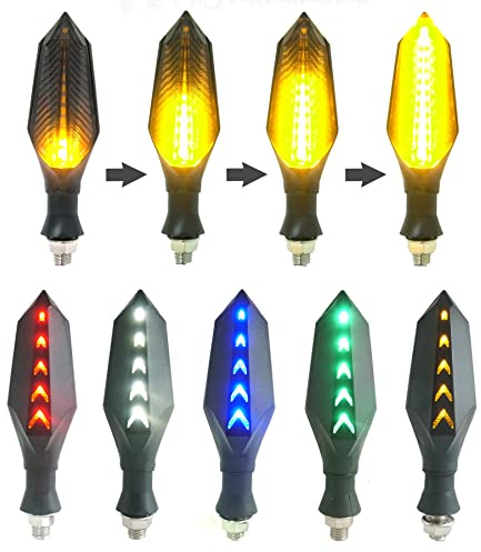 Motorcykel ledde blinkers lampor universell fram bak DC 32v 48v 52v 60v flytande blinkers blinker indikatorlampa för elektriska motorcyklar motorcykel skoter cykel e-cykel (gul/grön, DC36V-DC60V)