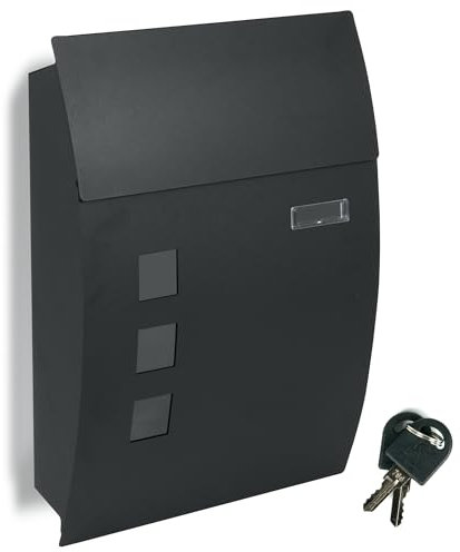 ZENO Letter Box | Post Box Wall Mounted | Mail Box with Viewing Windows for Home | Post Voxes Waterproof | Black Letterbox | Easy To Install | Super Secure | Nameplate | Keep Your Mail Safe