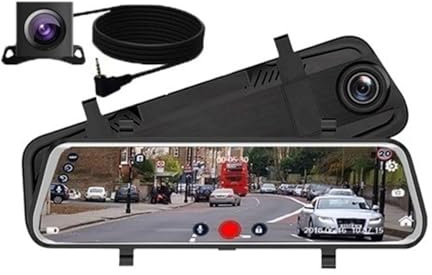 12-tums Android 4G instrumentkamera dubbel 1080P bil backspegel ström mediakamera bil Dvr ADAS 3 delad skärm GPS Navi Registrar (färg: gul, storlek: med 128G-kort)