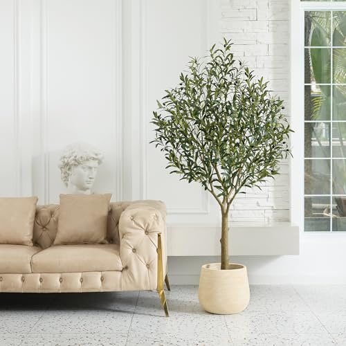 VeriNatural Olivo Artificial Grande 180cm Plantas Artificiales Decorativas - Árbol Artificial Interior Exterior Realista Resistente UV - Arbol Artificial Decoración Hogar Oficina Balcón Eventos,VN157