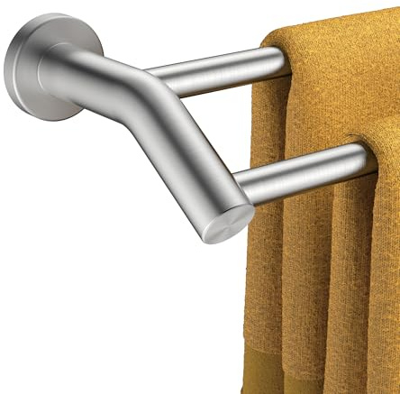 FORIOUS Double Towel Bar 24, Heavy Duty SUS304 Stainless Steel Dual Towel Racks for Bathroom Wall Mount, Space Saving Towel Rod Towel Holder Rail, Brushed Nickel