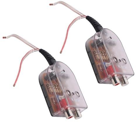 SHINEOFI 2pezzi Convertitore Audio Per Auto Convertitore Di Impedenza Audio Da Bassa Per Veicoli Adattatore Per Altoparlanti Per Auto Per Veicoli