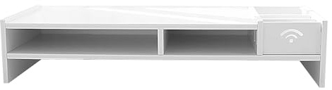 Monitor Stand White, Desktop Computer Riser Shelf, White Monitor Riser Organizer, höjer skärmhöjden, sparar skrivbordsutrymme, 49x20.4x10cm, för arbetsstationer