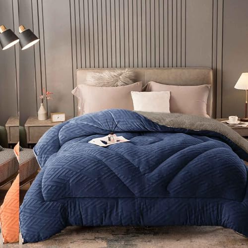 HLTQL Edredones Cama Sherpa Invierno,Colchas Edredones Duvet,Cálido Edredón De Invierno Grueso,Edredón De Lana De Cordero,Súper Grueso Reversible Cálido Manta(07,110x150cm/1.5kg)
