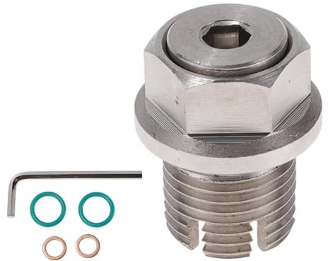 RATCHROLL Tappo Di Scarico Olio M16.1 * 1.5 Acciaio Inox Vite Di Scarico Della Coppa Dell'olio Kit Di Riparazione 1Pc Chiave Esagonale 2Pc Guarnizioni In Gomma 2Pc Argento 1 Set