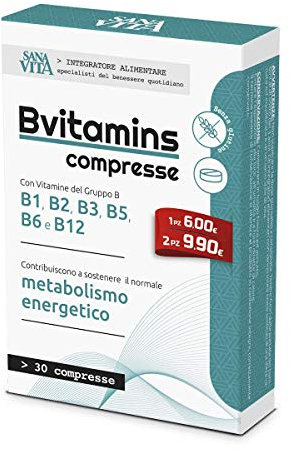 Sanavita B-Vitamins Compresse - Senza glutine - Con vitamina B con Biotina - Contribuisce a sostenere il metabolismo energetico