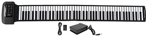 Piano roulé à la main, piano en silicone à 88 touches, piano électronique portable et rechargeable, conception de structure audio professionnelle et étanche, pour adulte et débutant(88 touches)