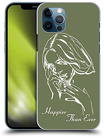 Head Case Designs Offizielle Zugelassen Billie Eilish Album Schablone Grün Happier Than Ever Harte Rueckseiten Handyhülle Hülle Huelle kompatibel mit Apple iPhone 12 / iPhone 12 Pro