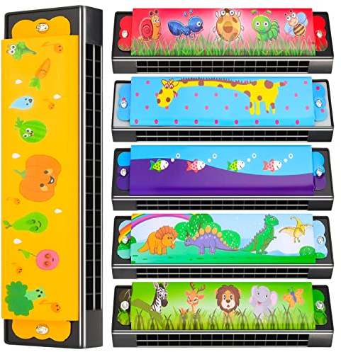 6 Styles Harmonica for Kids Lightweight Harmonicas with Double Row of 16 Holes Kids Harmonica Christmas Party Favors for Adult Beginners Musical Instrument Toy