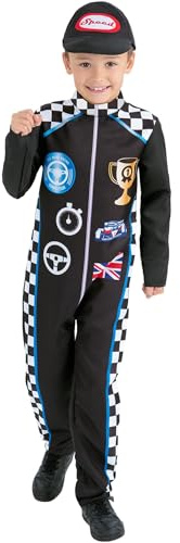 Smiffys Déguisement de pilote de course, avec combinaison et casquette Halloween