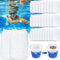POWZOO 30 Piezas Calcetines Skimmer Piscina, Pool Skimmer Socks para Filtro de Piscina,Filtros Malla Piscina Reutilizable y Elástico,para Cesta Skimmer, Limpieza de Partículas,Hojas,Pelo.
