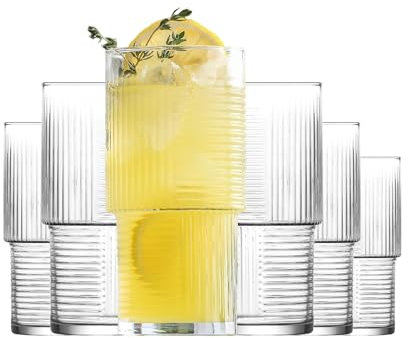 NORDIC SCHILLER 6er Set Whisky, Trinkgläser, Stapelbare Gläser, Hochwertiges Glas, für den Stilvollen Genuss Zuhause, Bars und Restaurants, Wassergläser, Cocktail Glaswaren Set (400 Ml)