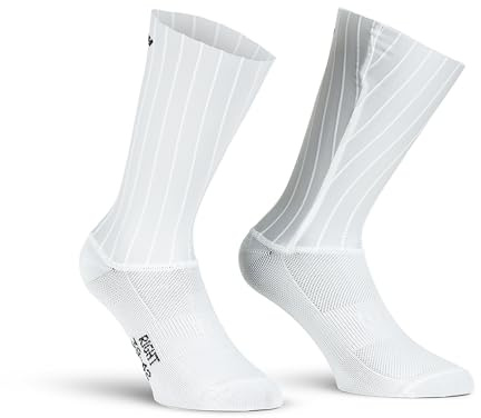 X Tech Sport Design Crono 7, 1 Paio, Calza Tecnica Aerodinamica, Calza Ciclismo, Costine per Minima Resistenza all'Aria (IT, Numero, 39, 42, Regular, Regular, Bianco)