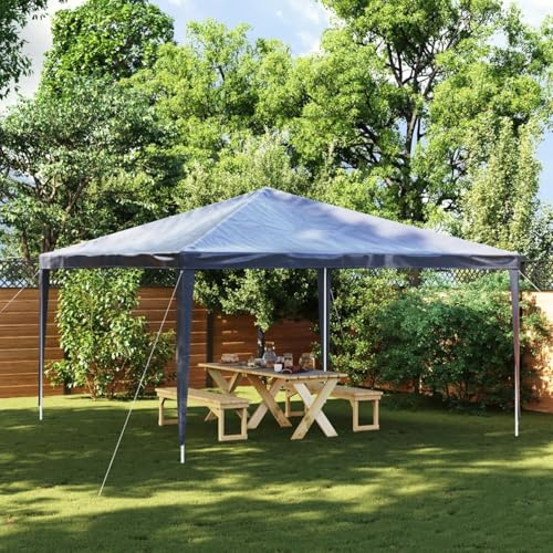 Gecheer Tente de Réception 4x4 m Bleu Tonnelle de Jardin, Gazebo Pavillon Extérieur Belvédère pour Camping, Festival, Fête, Marriage, BBQ, Terrasse, Plage