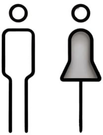 ZGXNYI Targa for WC Fai da Te in 3D, for Donne e Uomini, con Etichetta Adesiva for Porta WC, Logo Rimovibile.(Black)