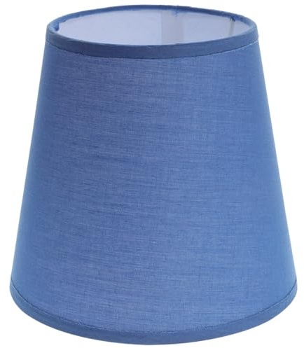 DECOMELODY Pantalla Lámpara de Tela de Lino Decorativa para Lámpara de Mesa Color Azul Diseño Moderno para Salón y Oficina
