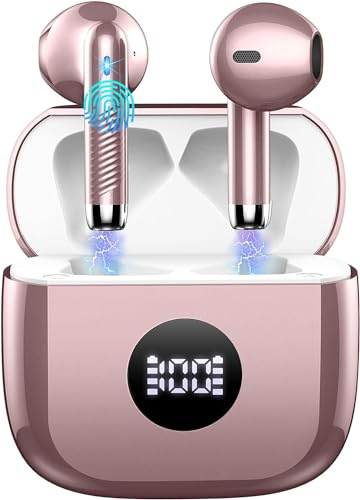 Cuffie Bluetooth Auricolari Bluetooth 5.4, Cuffie Wireless con 4 ENC Cancellazione Rumore Mic, Cuffie in Ear 40 Ore di Riproduzione, Cuffie Senza Filo HiFi Stereo IP7 Impermeabili per iOS & Android