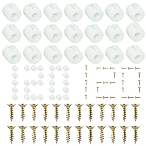 Set di 120 tasselli per cerniere in plastica, M4 x 10 mm, inserti per cerniere con viti, per mobili, cerniere di espansione, tasselli in plastica per riparare, fissare, cerniere della porta, armadio