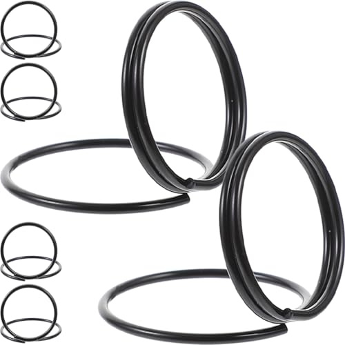 SUPVOX Lot de 6 Pinces à Mémos Métalliques Noires de Notes de Musique Socle Rond Double Anneau, Porte-cartes Décoratifs pour Mariage, Bureau et Fête, Supports pour Photos et Notes