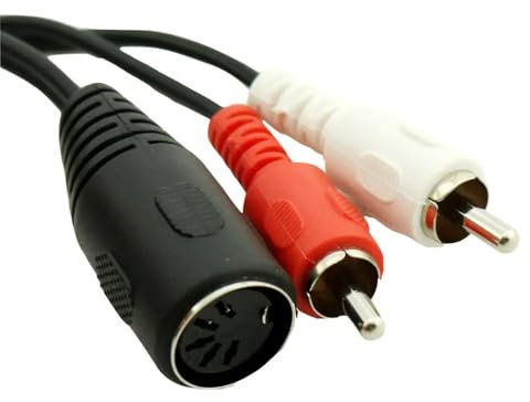 CABLEPELADO Stereo-Audiokabel DIN Cinch-Buchse | 5-polig weiblich auf Cinch-Kabel | Midi-Kabel auf Cinch | Stereo | passend für Bang & Olufsen, Naim, Quad Systeme