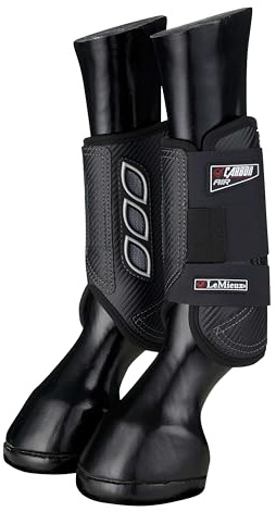 LeMieux Carbon Air Cross Country Front Boots - Shock Absorption - Super Lightweight - Smart and Durable - Black