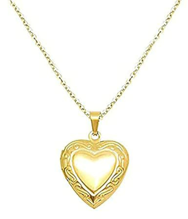 Lhyshl Heart Locket Necklace for Women – 18K Gold Plated Vintage Heart Photo Locket Pendant Necklace That Holds Pictures, Perfect for Mother's Day, Valentine's Day, Birthday Gifts for Mom, Daughter, Girlfriend