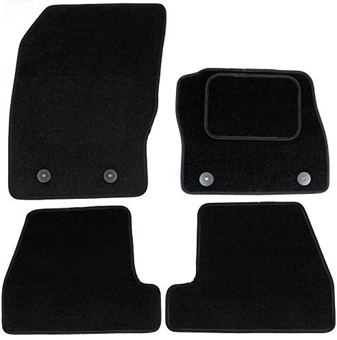 Easimat Custom Fit Black Carpet Car Floor Mats for Ford Focus Mk3 2011-2018, 4 Piece Set