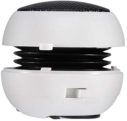 Ejoyous Mini Portable Travel Speakers with Jack Plug, 3.5mm Loud Phone Speaker, Built-in Battery, Rechargeable, for Mobile MP3 PC, White