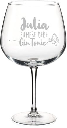Wanapix | Copa de Gin Tonic Personalizada con Nombre| Copa de Balón para Combinados | Cristal Grabado | Apta Lavavajillas | Regalo para Fiestas | 70cl | Bebe