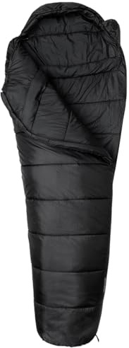 Snugpak Sleeper Expedition WGTE Schlafsack, Mumie, warm, mit Silikon-Isolierung, elastischer Kapuze, Anti-Kratz-Reißverschlüssen und Kompressionstasche, Schwarz