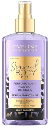 Eveline Cosmetics Sensual Body Mist Night Coquette - Alkoholfreier Duft mit Bergamotte, Grapefruit, Patchouli & Amber
