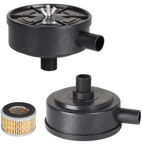 SUPAWAY 2 pièces Filtre à air comprimé 20mm 1/2 PT Filetage mâle métal avec élément de remplacement pour compresseur d'air Filtre d'admission air en métal Silencieux compresseur Accessoires compresseu