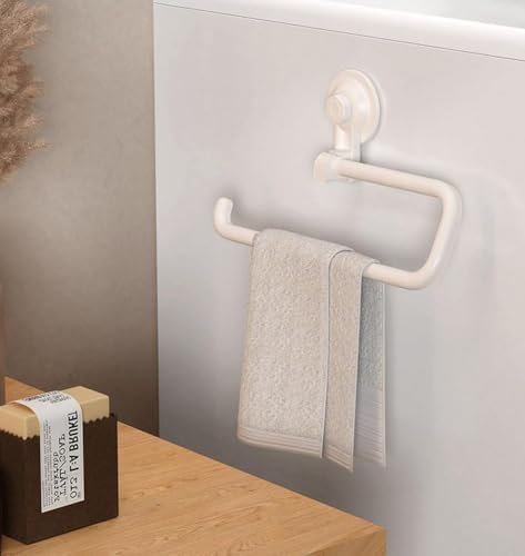 Barra portasciugamani con ventosa da 30 cm, rotazione a 360°, porta rotolo di carta per bagno, porta asciugamani senza fori, con forte ventosa