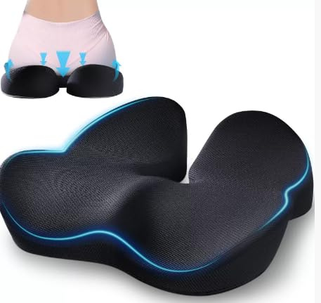 GOEDCH Cuscino ergonomico: sedia da ufficio in memory foam, cuscino per sedia da ufficio, cuscino traspirante ad alta densità con design antiscivolo per sedia da ufficio, sedia da gioco, 46 x 41 x 5,7