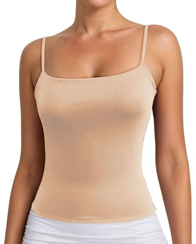 Y2K - Camisola para mujer, sin mangas, tirantes finos, cuello en U, monocolor, cómoda, transpirable, deportiva, básica, ropa interior, elegante