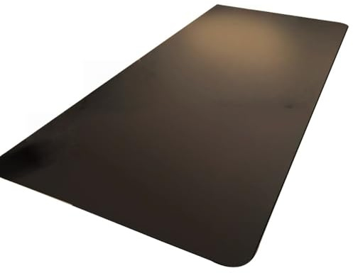 Bordsunderlägg av PVC-läder, halkfria skrivbordsmattor, skrivbordsunderlägg, laptop skrivbordsunderlägg, vattentätt oljeavvisande, soffunderlägg, ensidig med fleecebaksida, svart, 60 x 140 cm