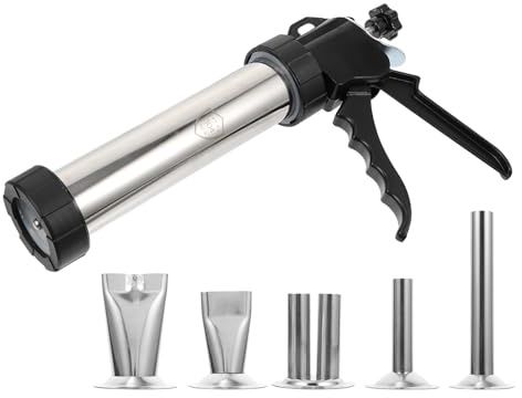 Tofficu Poussoir à Saucisses Manuel en Acier Inoxydable Farceuse à Viande Portable Outil de Remplissage pour Saucisses Facile à Nettoyer Adapté Usage Personnel et Professionnel