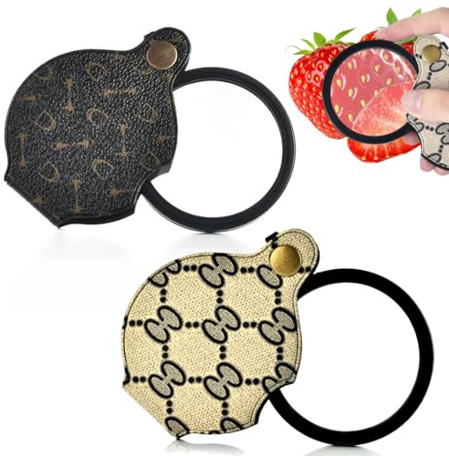 ZORTVUL 2 Pièces Loupe Grossissement 15X Loupe De Poche Pliable Avec Porte-Clés Pour Bijoutiers, Enfants, Collectionneurs, Lectur