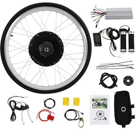 Ombyggnadssats för elcyklar med LCD-skärm, 26 tums elcykel 48 V 1 000 W konverteringssats för elcyklar, mellandrivning för elcyklar, konverteringssats för bakhjul på elcyklar