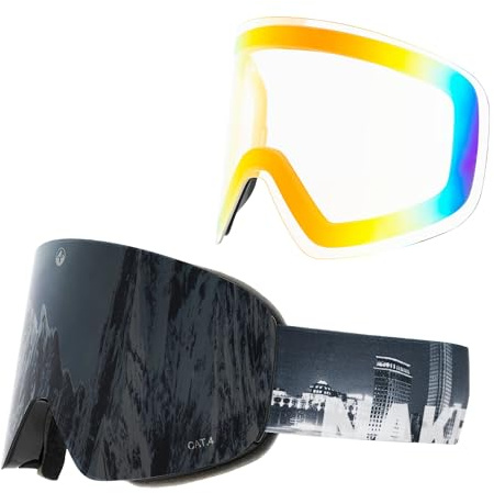 NAKED Optics Las TROOP EVO Gafas de Esquí para Hombres, Gafas de Esquí para Mujeres, Gafas de Snowboard, Gafas de Esquí con Lentes Intercambiables para Mal Tiempo, Gafas de Nieve, Gafas de Esquí