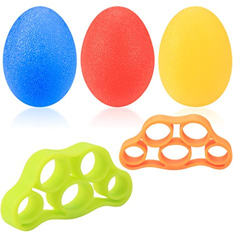 3 Piezas Pelotas Antiestres Mano, 2 Piezas Fortalecedores de Agarre de Mano, Pelota de Alivio de Estrés, Entrenador de Dedos, Bolas Mano Alivio Estrés para Ejercicios de Antebrazo