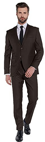 Steffen Klein Herren Designer Anzug - Slim Fit - Größe 46 - Zweiteiler Business Anzug - Braun