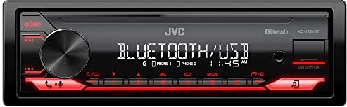 JVC KD-X280BT Bluetooth Car Stereo w/USB Port – AM/FM Radio, MP3 Player, High Contrast LCD, 50 Watts, Detachable Face Plate – Single DIN – 13-Band EQ