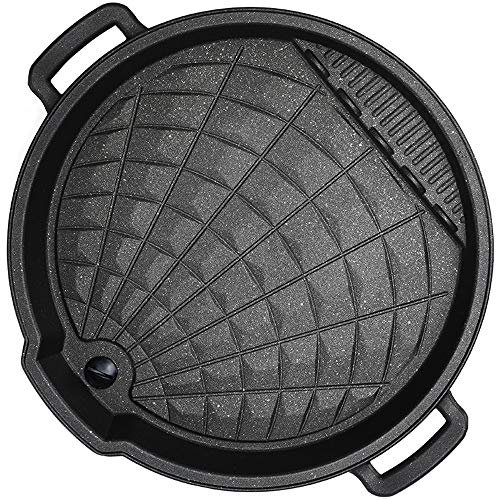 PACUM Sartén Negra-Sartén Reversible, Gas Recubierto Antiadherente, Cocina De Inducción, Diámetro Interior 32 Cm vision