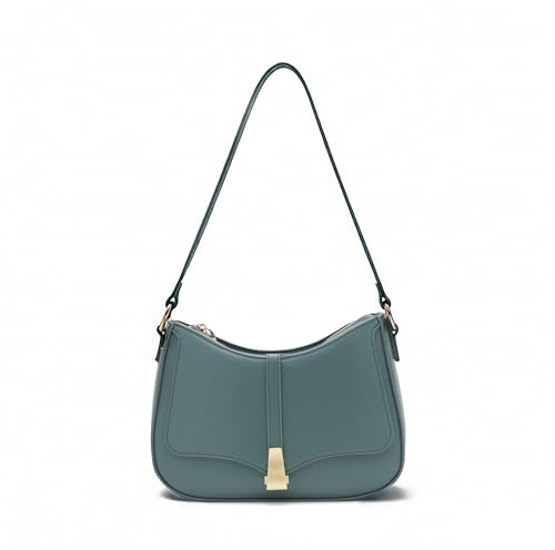 Prettyzys Halbmond-Umhängetasche für Damen, Vintage, Retro, veganes Leder, Clutch, Tragetasche, Umhängetasche, Handtasche für Damen,Grün